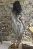 Mika Flower & Stripe Duster Shirt Khaki