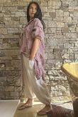 Mika Flower & Stripe Duster Shirt Merlot