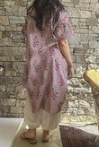 Mika Flower & Stripe Duster Shirt Merlot