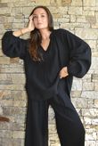 Mimi Pillow Cotton Sonnet Blouse Black