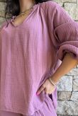 Mimi Pillow Cotton Sonnet Blouse Indian Pink