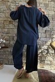 Mimi Pillow Cotton Sonnet Blouse Navy