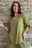 Mimi Pillow Cotton Sonnet Blouse Olive