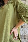 Mimi Pillow Cotton Sonnet Blouse Olive