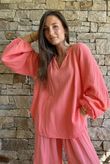 Mimi Pillow Cotton Sonnet Blouse Watermelon