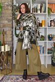 Moorland Lattice Scarf Dark Khaki