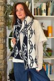 Moorland Lattice Scarf Navy
