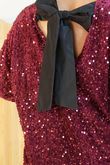  Moxie Sequin Bow Back Tunic Dress Burgundy