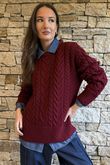 Murray Cable Knit Jumper Burgundy