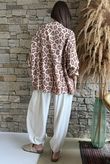 Nia Smock Blouse Leopard Earth /3=