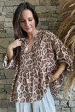 Nia Smock Blouse Leopard Earth /3=