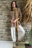 Nia Smock Blouse Leopard Earth /3=