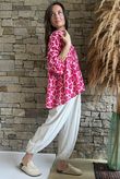 Nia Smock Blouse Leopard Hot Pink /8=