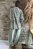 Nia Smock Blouse Leopard Khaki