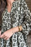 Nia Smock Blouse Leopard Khaki