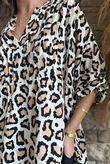Nia Smock Blouse Leopard Natural & Black