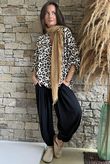 Nia Smock Blouse Leopard Natural & Black