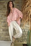 Nia Smock Blouse Leopard Rose /16=