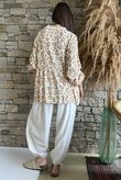 Nia Smock Blouse Leopard Stone /16=