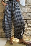 Nonni Gingham 7/8 Barrel Pant Black Grey