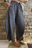 Nonni Gingham 7/8 Barrel Pant Black Grey