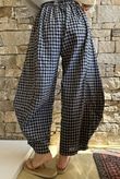 Nonni Gingham 7/8 Barrel Pant Black Grey