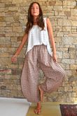 Nonni Gingham 7/8 Barrel Pant Chestnut