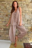 Nonni Gingham 7/8 Barrel Pant Chestnut