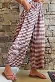 Nonni Gingham 7/8 Barrel Pant Chestnut