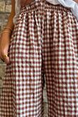 Nonni Gingham 7/8 Barrel Pant Chestnut