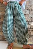 Nonni Gingham 7/8 Barrel Pant Forest