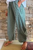 Nonni Gingham 7/8 Barrel Pant Forest