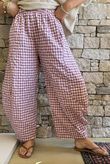 Nonni Gingham 7/8 Barrel Pant Indian Pink