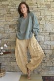 Nonni Gingham 7/8 Barrel Pant Mustard