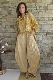 Nonni Gingham 7/8 Barrel Pant Mustard