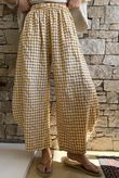 Nonni Gingham 7/8 Barrel Pant Mustard