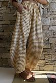 Nonni Gingham 7/8 Barrel Pant Mustard