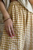 Nonni Gingham 7/8 Barrel Pant Mustard
