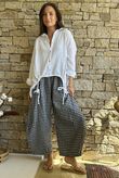 Nonni Gingham 7/8 Barrel Pant Navy
