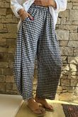 Nonni Gingham 7/8 Barrel Pant Navy