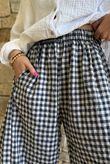 Nonni Gingham 7/8 Barrel Pant Navy