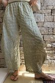 Nonni Gingham 7/8 Barrel Pant Olive