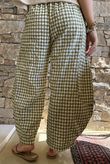 Nonni Gingham 7/8 Barrel Pant Olive
