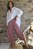 Nonni Gingham 7/8 Barrel Pant Sangria
