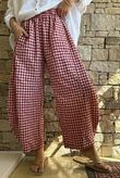 Nonni Gingham 7/8 Barrel Pant Sangria