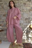 Nonni Gingham 7/8 Barrel Pant Sangria