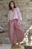 Nonni Gingham 7/8 Barrel Pant Sangria