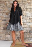 Nonni Gingham Bandeau Cami Black