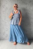 Nonni Gingham Bandeau Cami Denim 