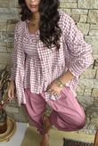 Nonni Gingham Bandeau Cami Indian Pink